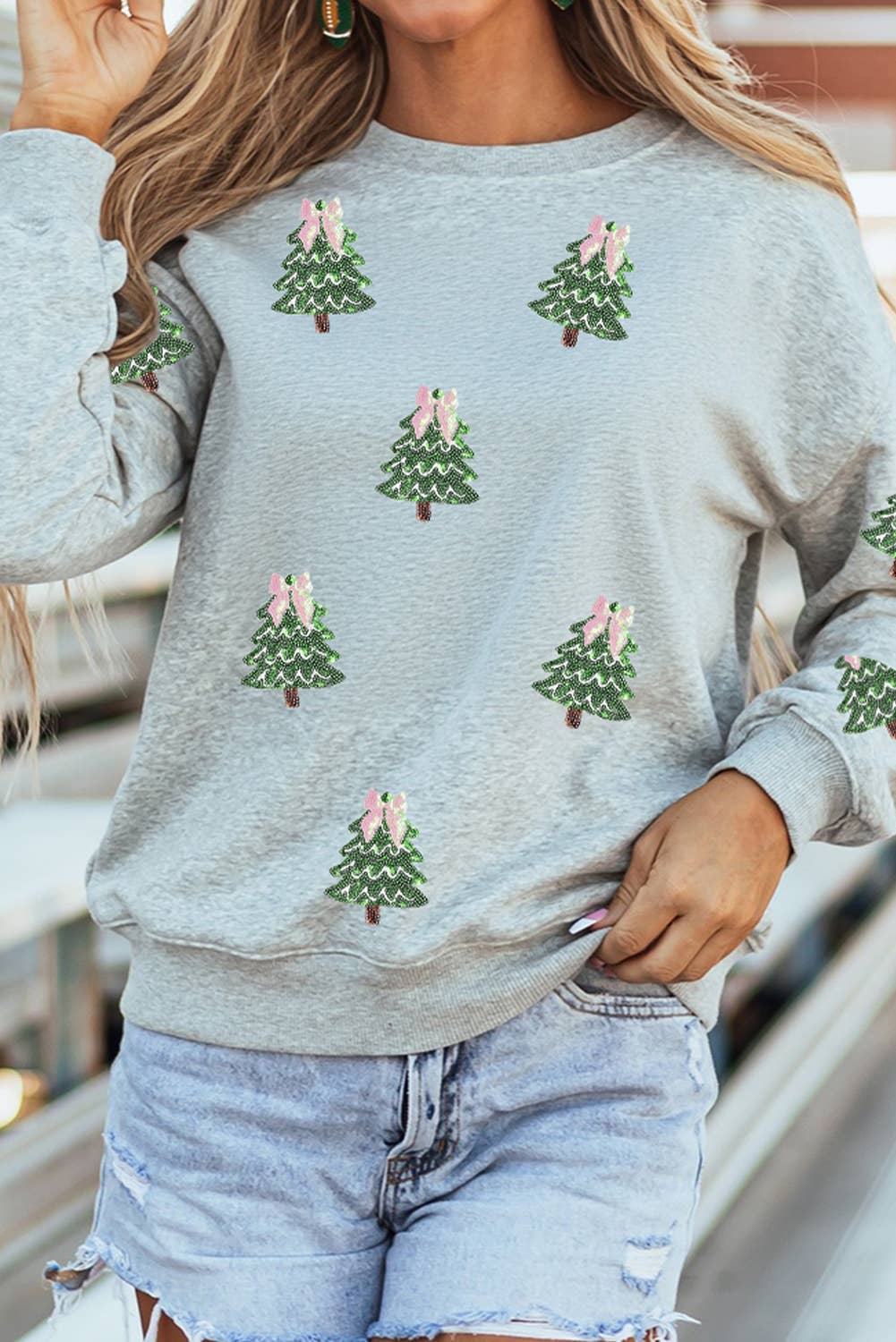 Sequined Christmas Tree Sweatshirt