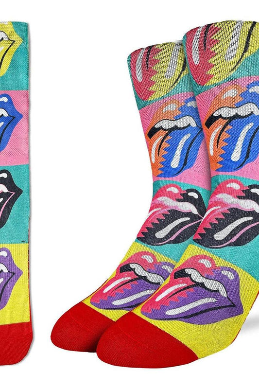 Men's The Rolling Stones, Hot Lips Pop Art Socks: Shoe Size 8-13