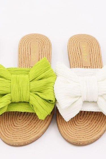 PLEAT BOW SLIDE in IVORY