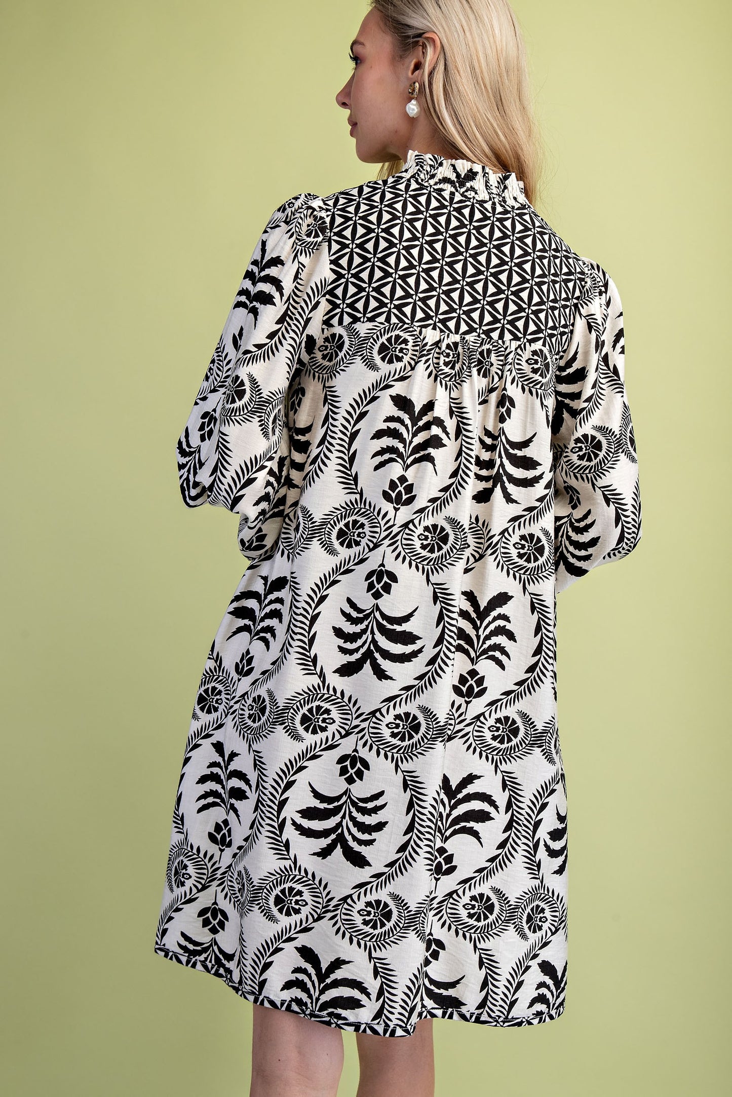 BLACK PRINT DRESS 1468