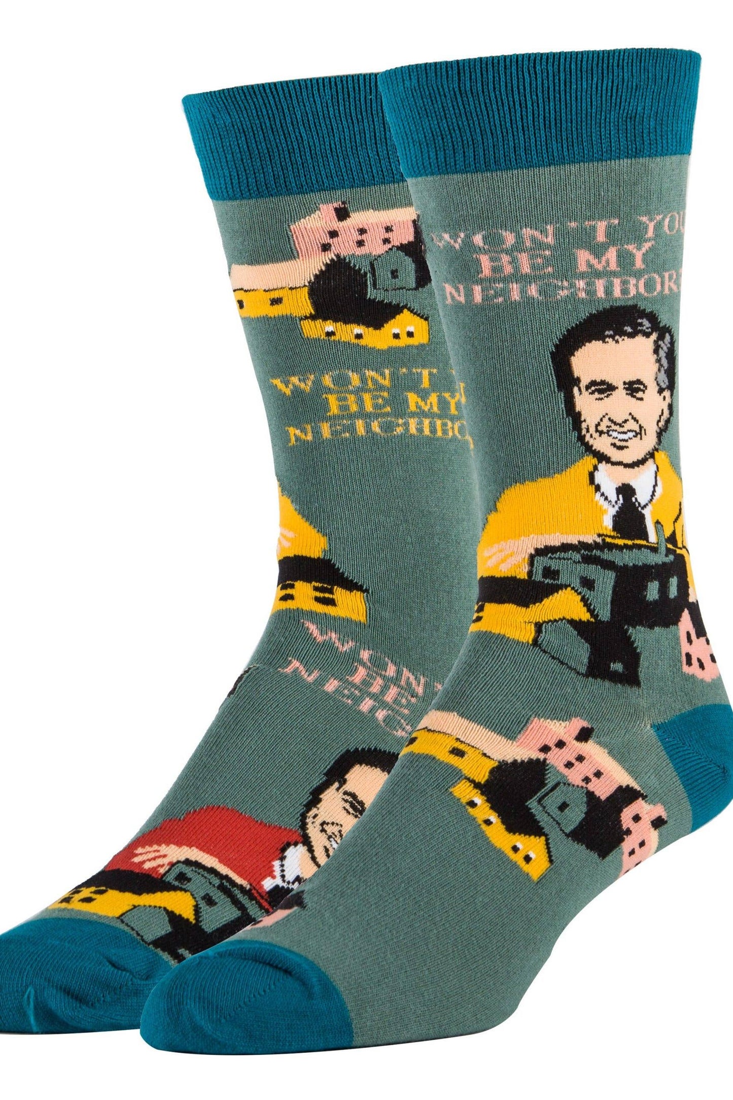 Be My Neighbor | Men's Cotton Crew Funny Socks 9025