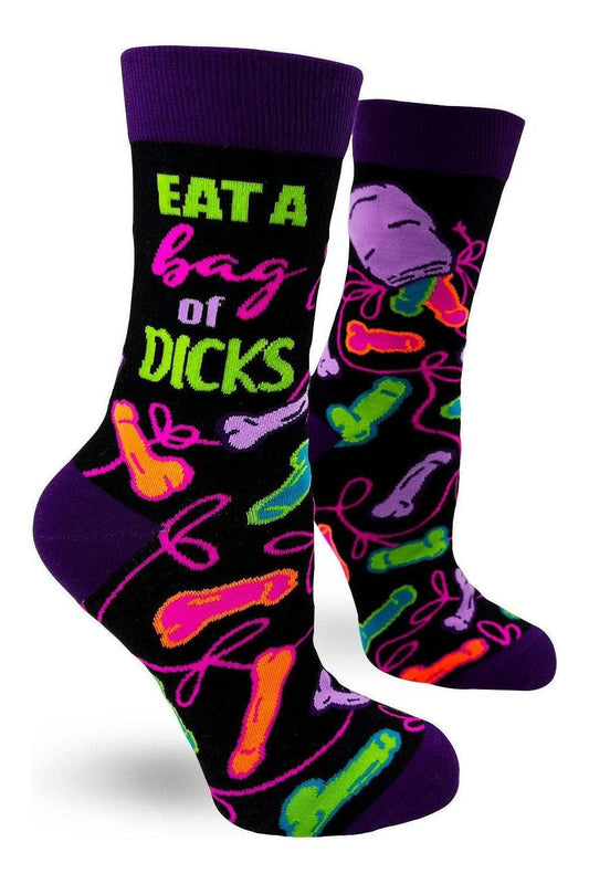 Eat a Bag of Dicks Sassy Women's Novelty Crew Socks