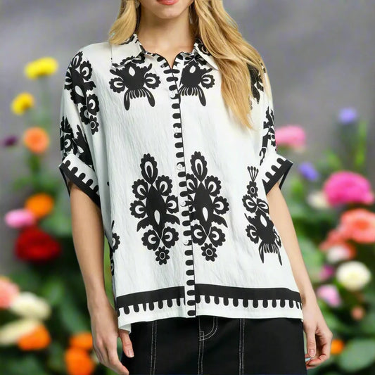 BLK/WHT TOP 0089