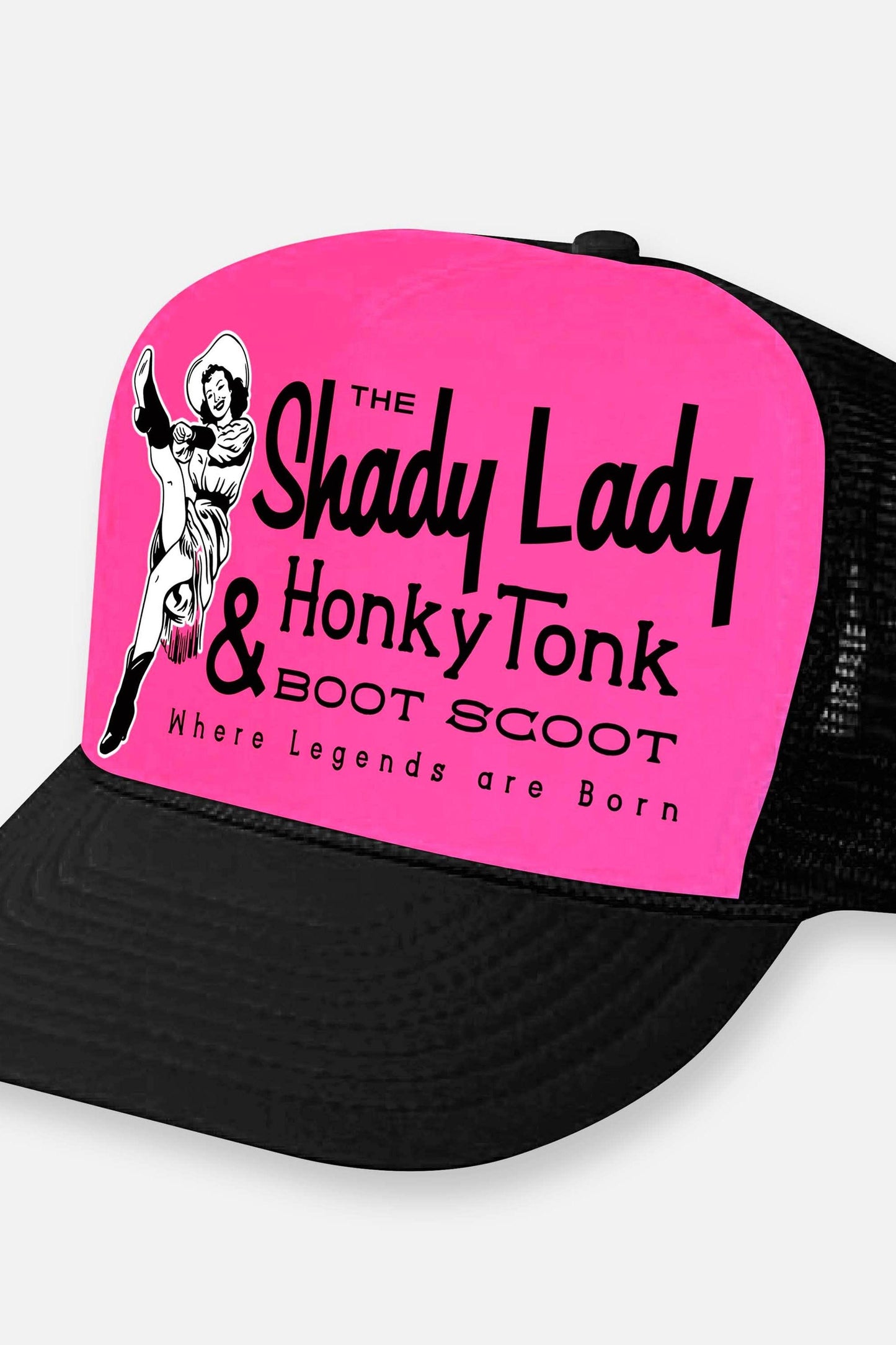 THE SHADY LADY HONKY TONK HATS: Hot Pink-Black