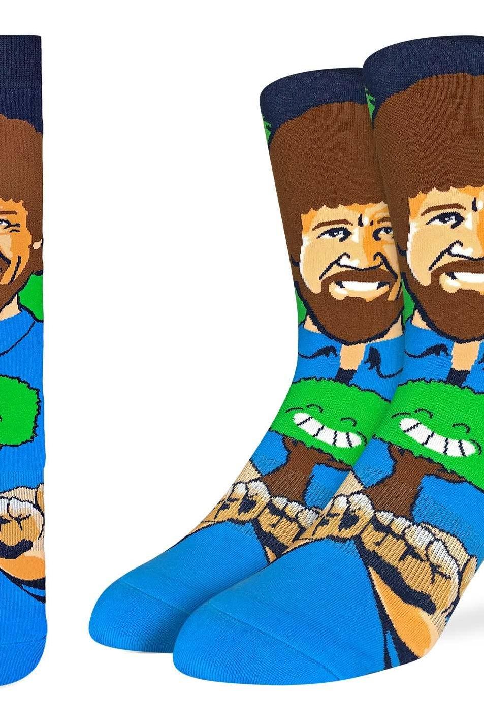 Men's Bob Ross, Happy Little Tree Socks: Shoe Size 8-13