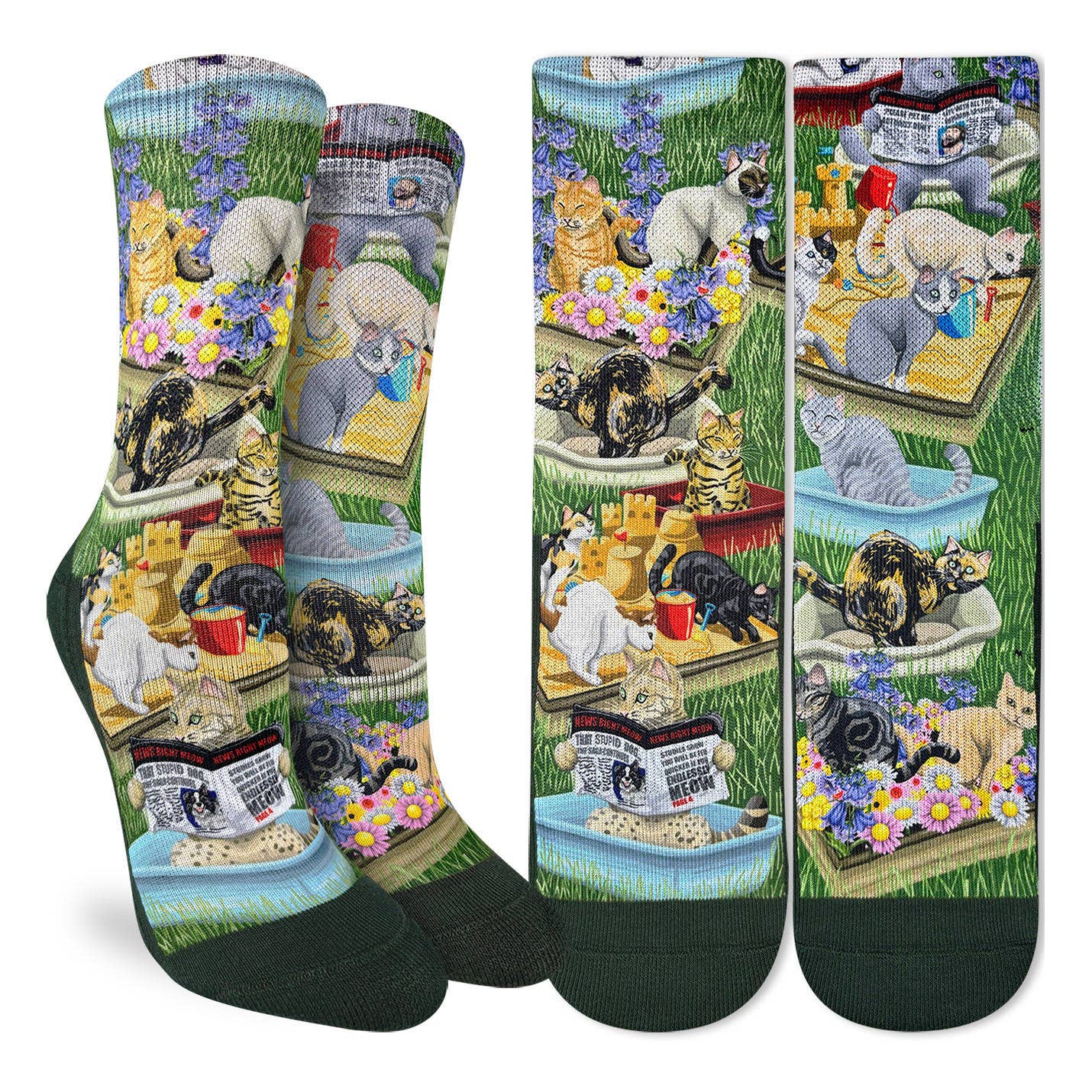 Women's Cats Pooping Socks: Shoe Size 5-9