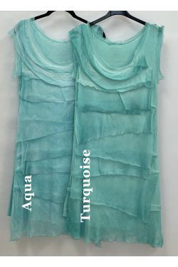 MADE IN ITALY SILK RUFFLE DRESS, SHORT ~ 14 COLORS 8900