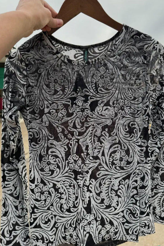 MESH TOOLED SILVER TOP