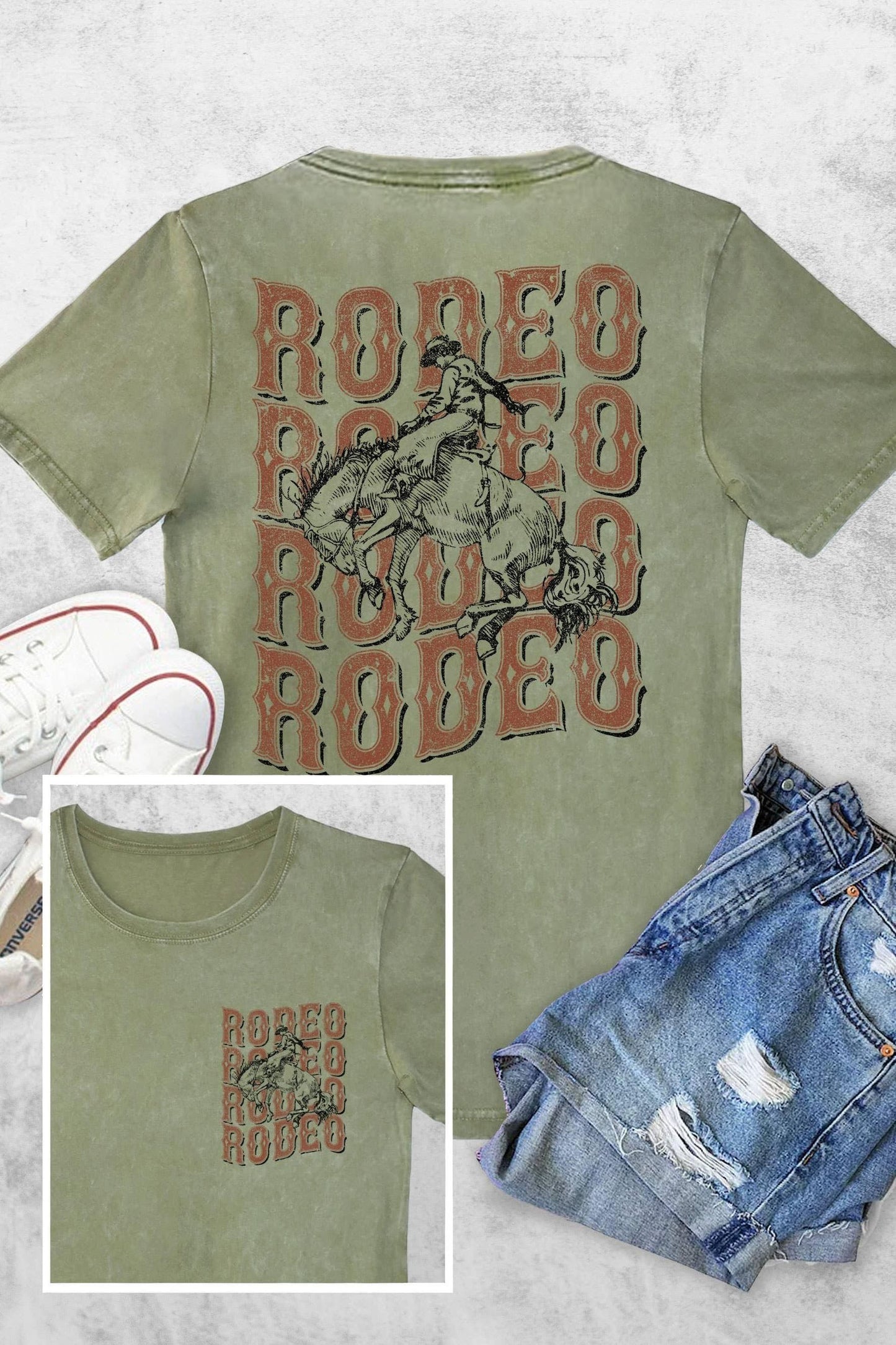 RODEO COWBOY TEE: MUSTARD