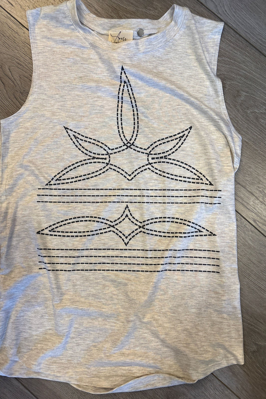 LUCH STITCH TANK in VANILLA