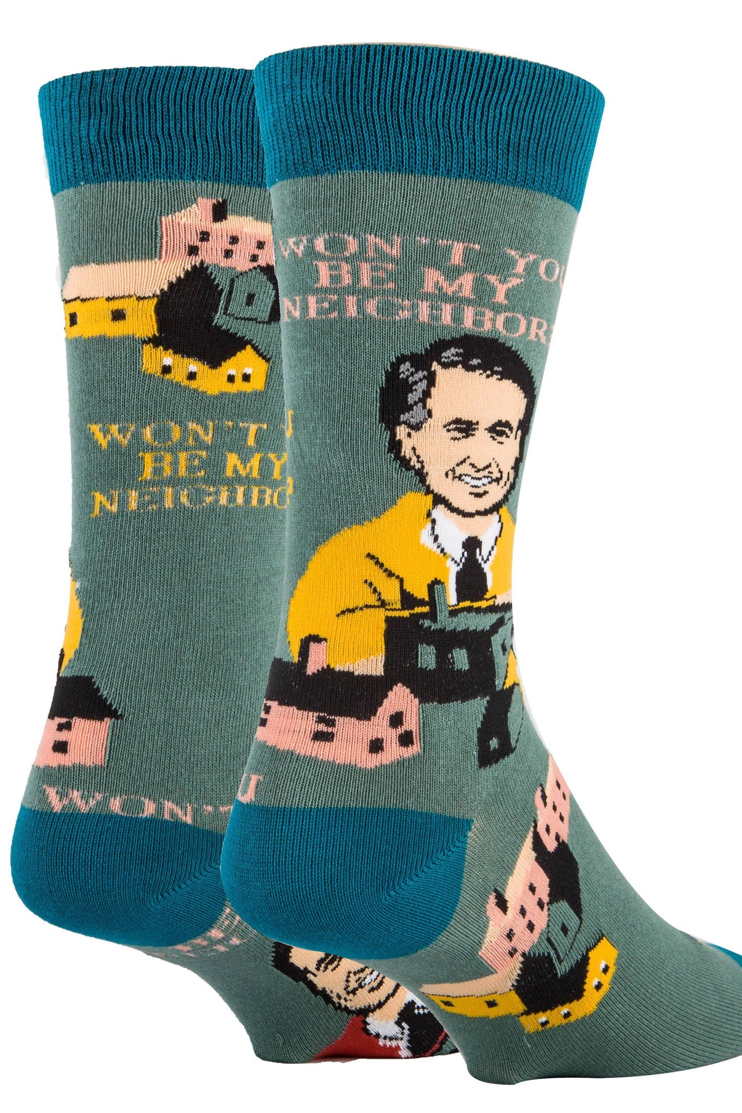 Be My Neighbor | Men's Cotton Crew Funny Socks 9025
