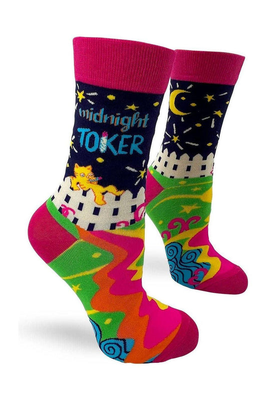 Midnight Toker Women's Novelty Crew Socks