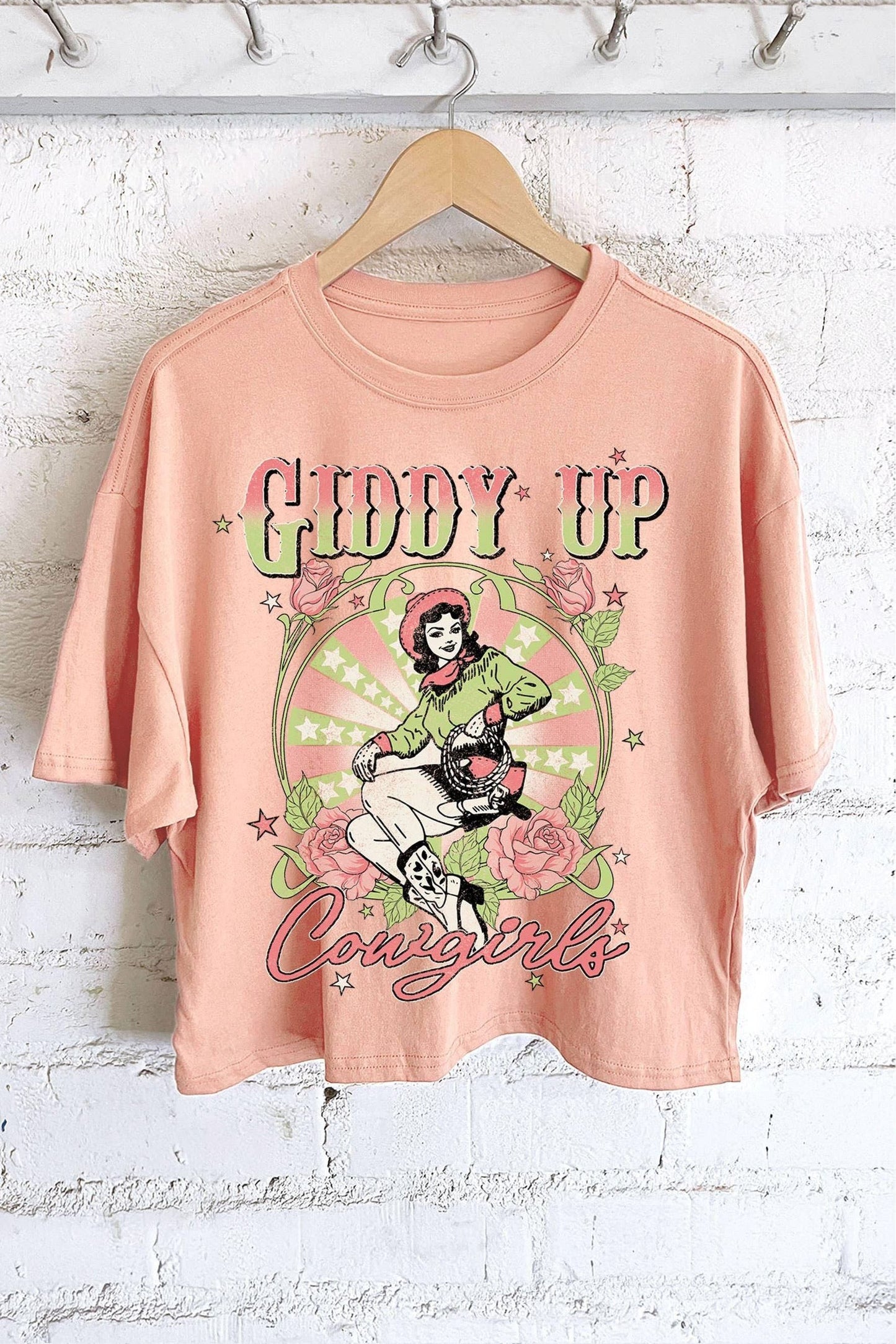 GIDDY UP LONG CROP TOP: Dusty mint