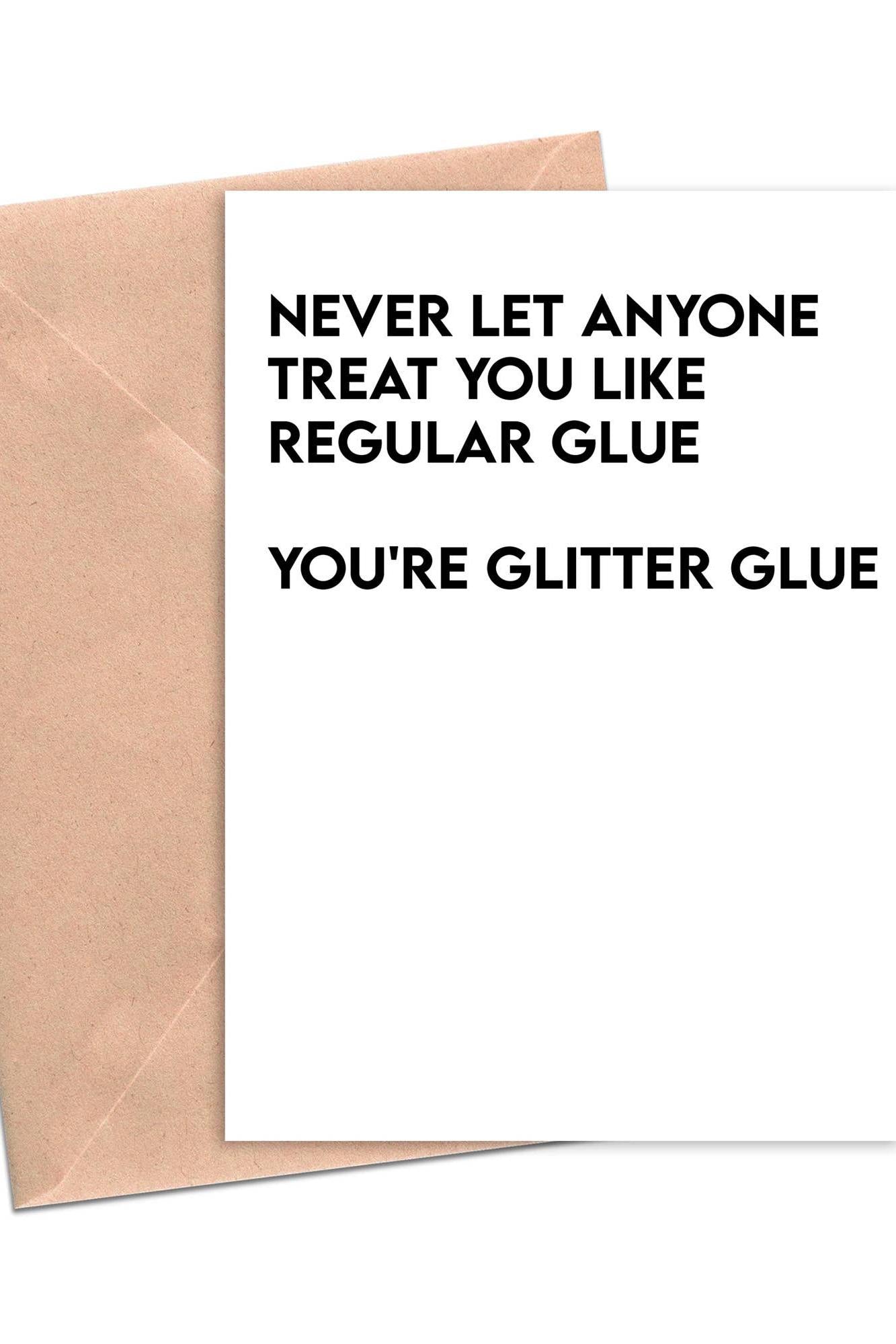 CARD Glitter Glue Funny