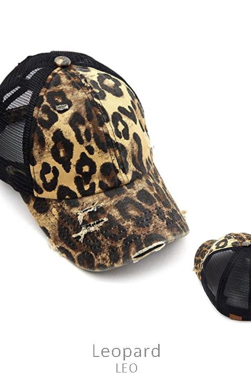 LEOPARD PONYTAIL CAP