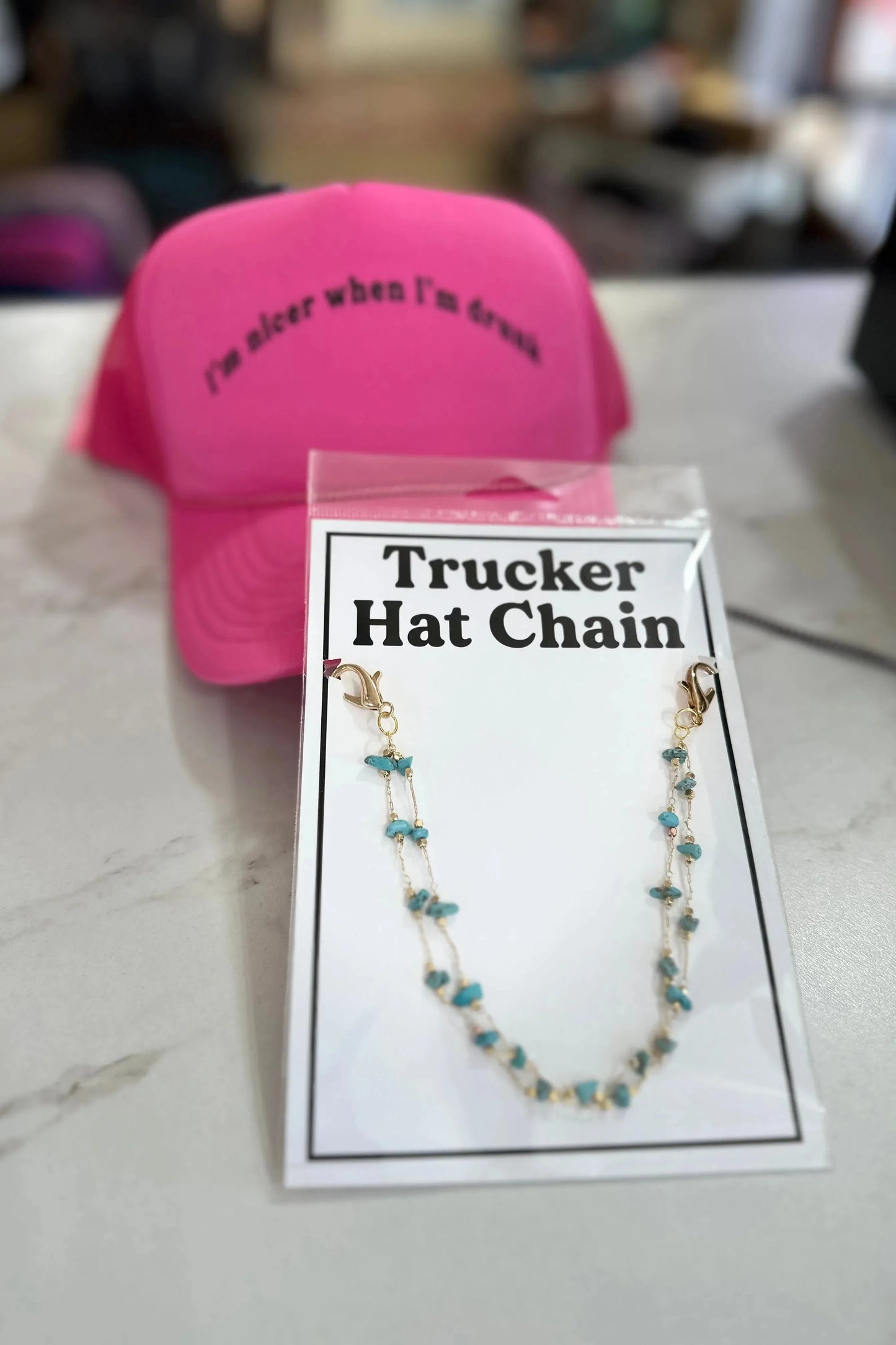 TRUCKER HAT CHARM ~ TURQUOISE