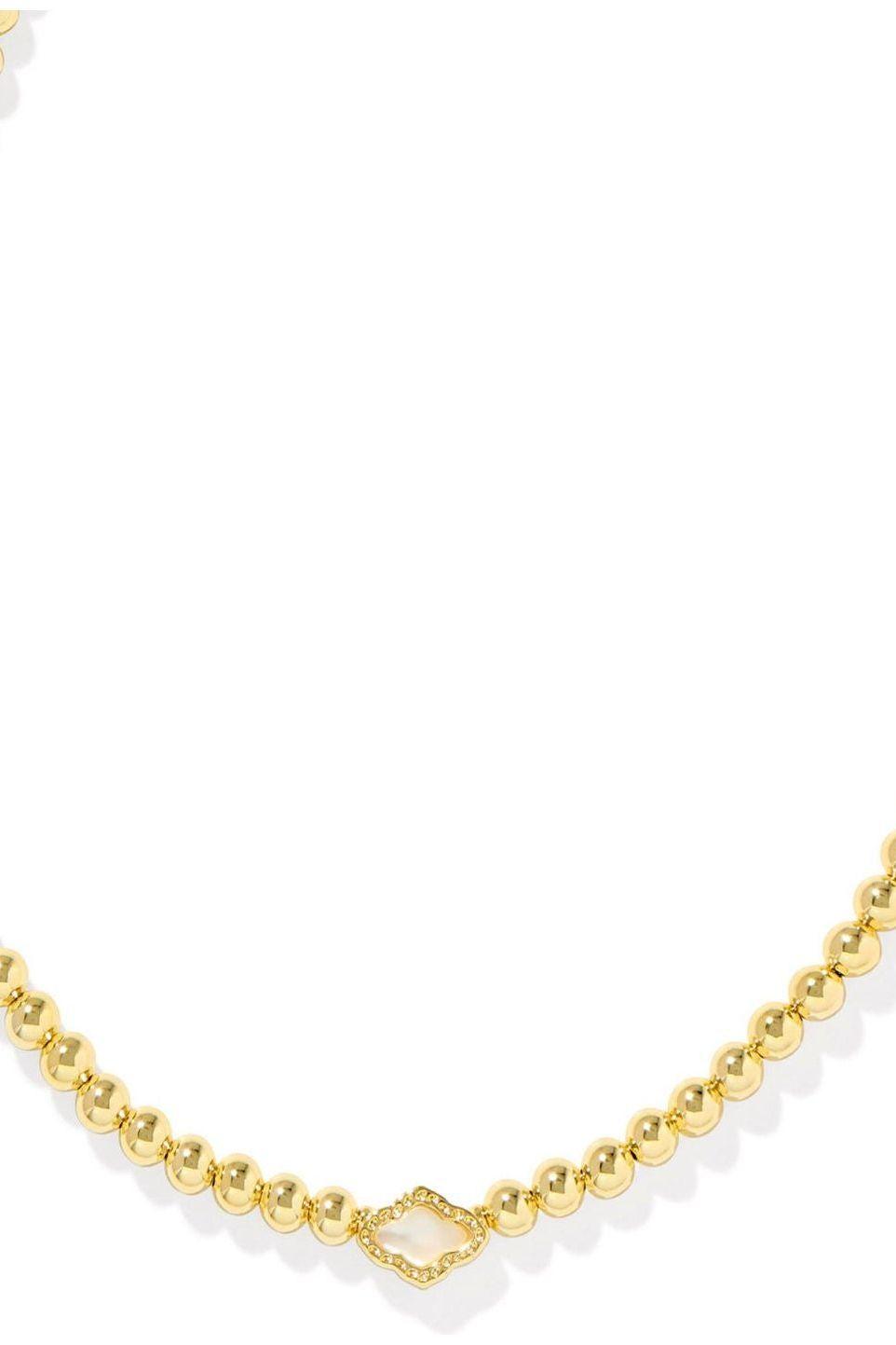 KENDRA SCOTT ABBIE GOLD ROSE QUARTZ NECKLACE