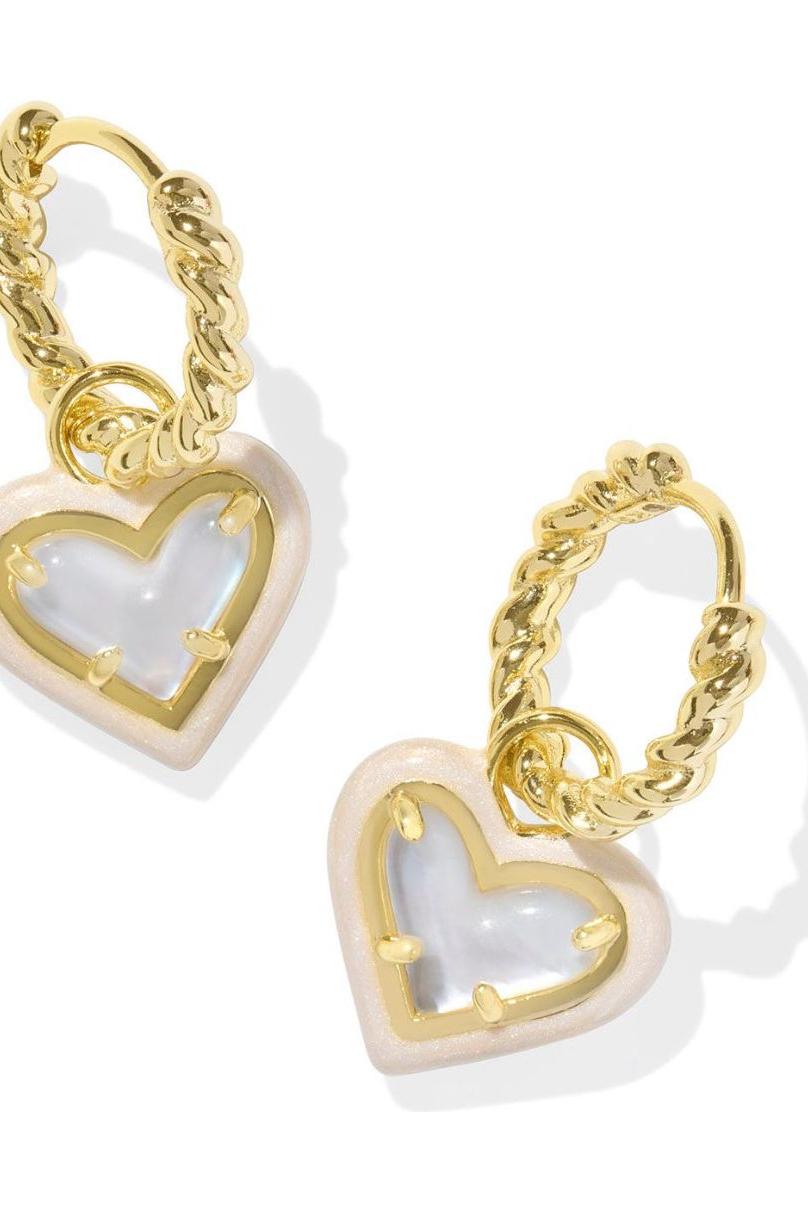 KENDRA SCOTT ARI ENAMEL HEART EARRINGS / NECKLACE