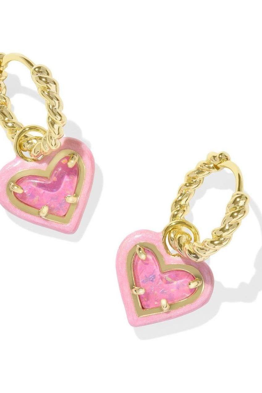 KENDRA SCOTT ARI ENAMEL HEART EARRINGS / NECKLACE