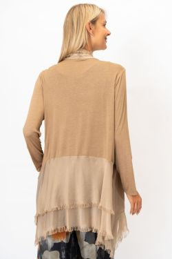 MADE IN ITALY SILK LONG RUFFLE JACKET 2711