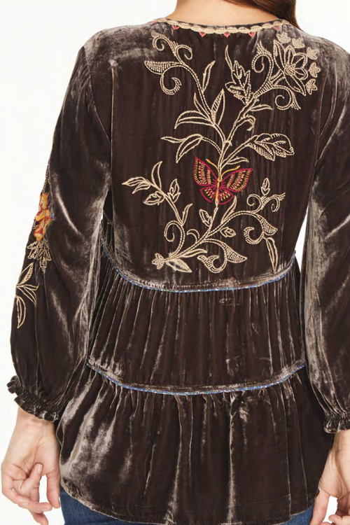 X JOHN MARK EMB. VELVET 43640 ~ XSMALL