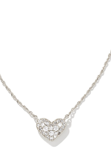 KENDRA SCOTT ARI PAVE CRYSTAL HEART EARRINGS / NECKLACE