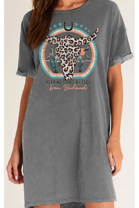 KEEPING COWGIRL DRESS in GREY 7073