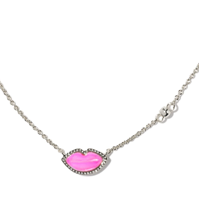 KENDRA SCOTT RHODIUM HOT PINK LIPS