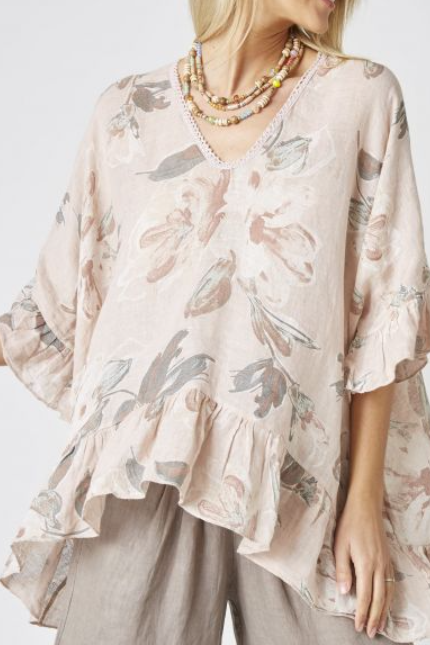 MADE IN ITALY LINEN TOP 8620