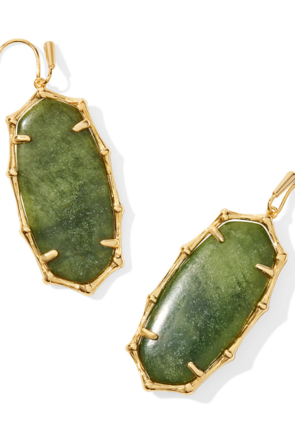 X KENDRA SCOTT ELLE BAMBOO GOLD SAGE SERPENTINE EARRINGS