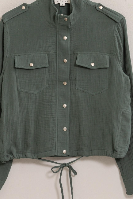 SNAP JACKET in TEAL 988