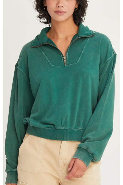 1/2 ZIP TOP 441 in DARK GREEN