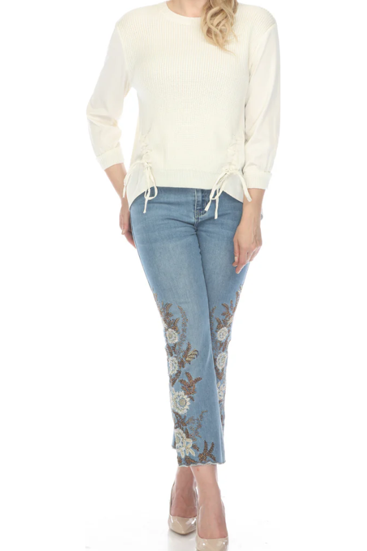 CHERYL SWEATER TOP in OFF WHITE 12293