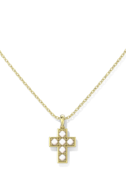 KENDRA SCOTT PEARL CROSS NECKLACE