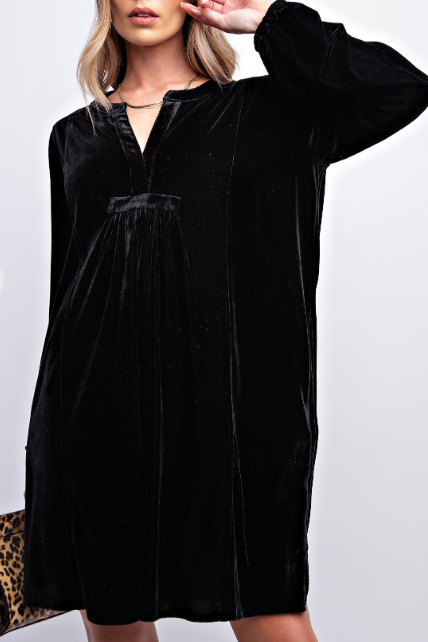 X BLACK GREY VELVET TUNIC 15274