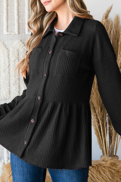 WAFFLE SHACKET in BLACK 6739