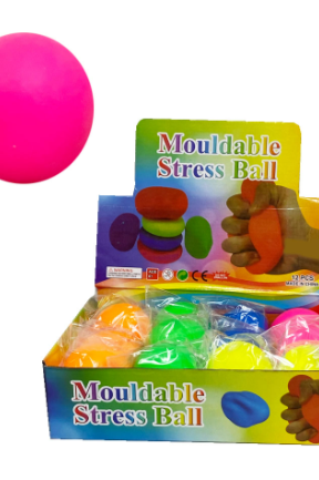 NEON CLAY SQUEEZE BALL 3"