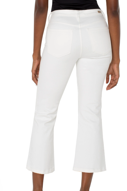 LIVERPOOL JEANS HANNAH CROP FLARE in WHITE