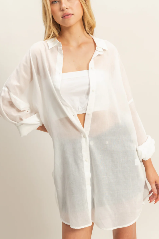 BUTTON DOWN WHITE TOP