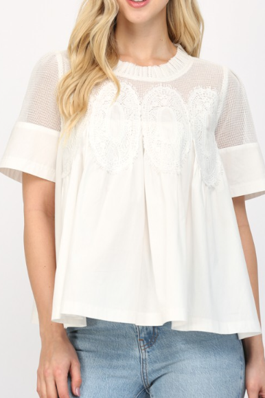 WHITE LACE TOP