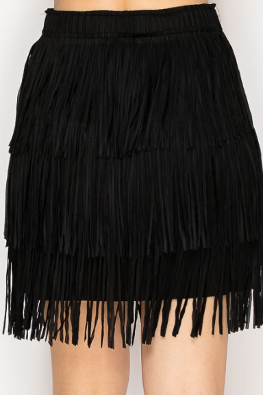 SHORT FRINGE SKIRT