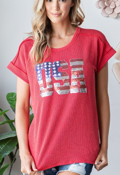 RED USA TOP