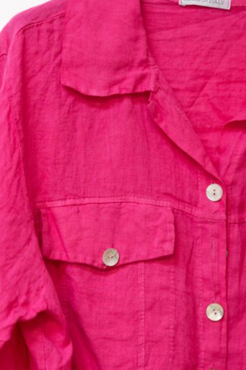 MADE IN ITALY LINEN FRAY EDGE JACKET 2233