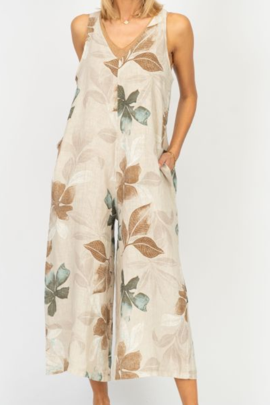 LINEN FLORAL ROMPER 1590