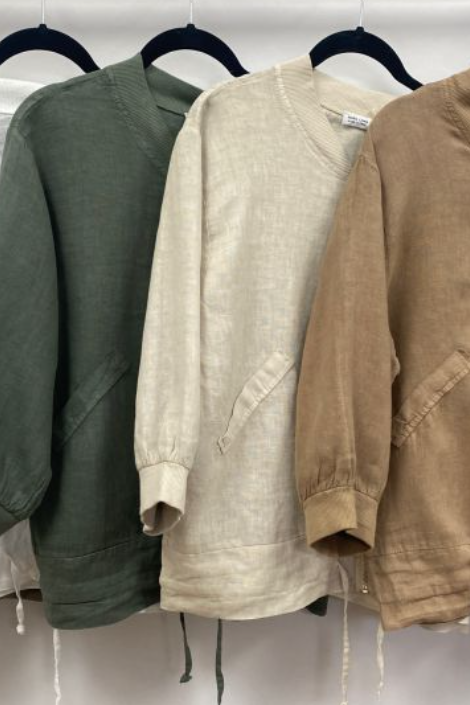 LINEN BOMBER JACKET 7246