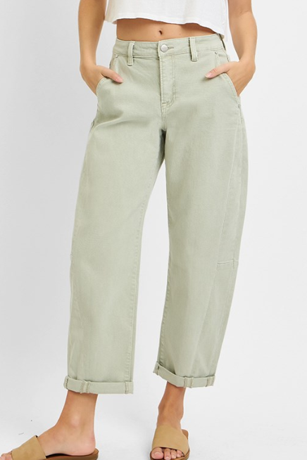RISEN HI RISE JEANS 21120 PISTACHIO
