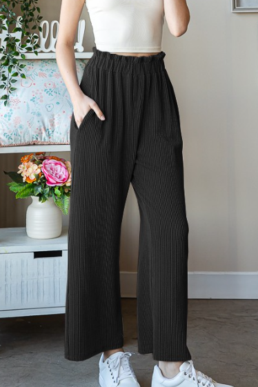RIB PANT in BLACK 6751
