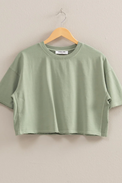 HY KNIT TOP 174 in CREAM/ SAGE GREEN