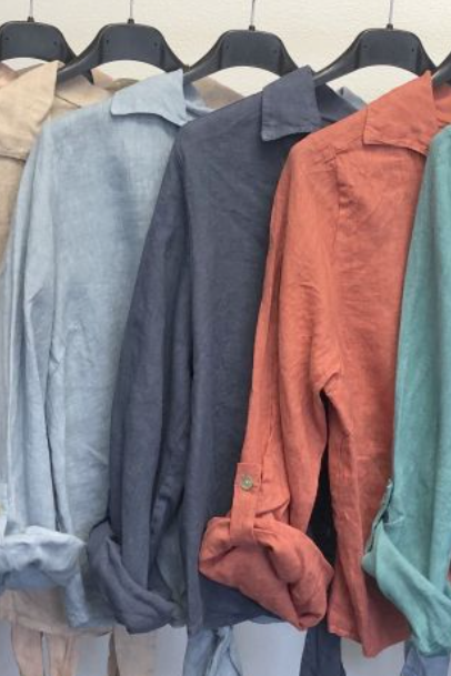 MADE IN ITALY LINEN TIE TOP 8597