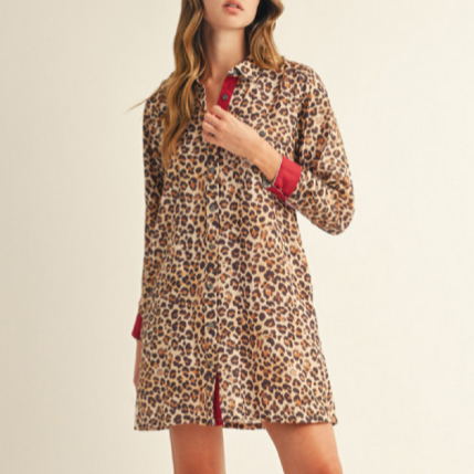 LEOPARD DRESS in TAUPE 12661